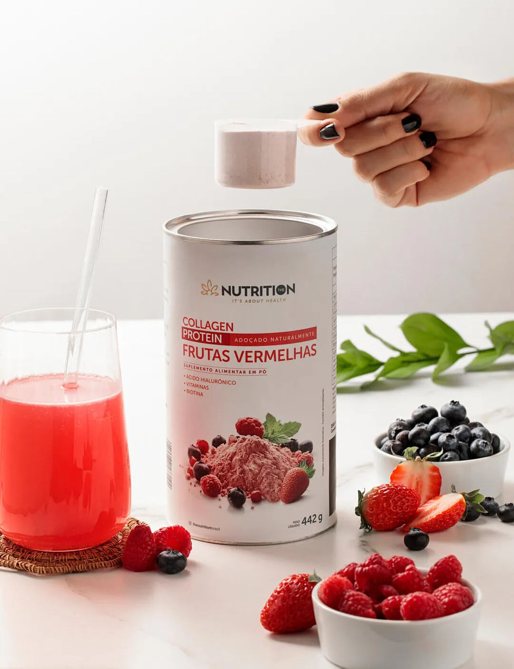 Colágeno Proteico Frutas Vermelhas (442g) - The Nutrition